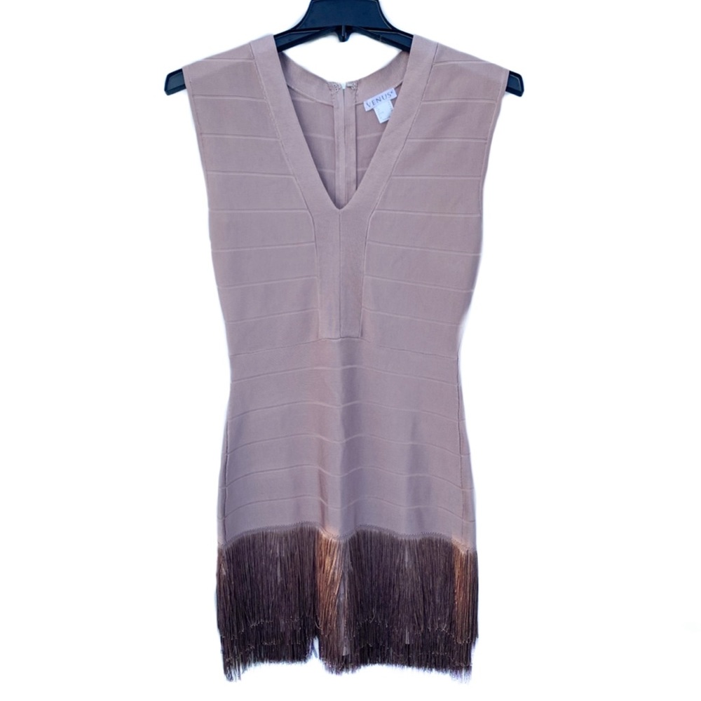 Venus Pink Bandage Fringe Dress Size 10